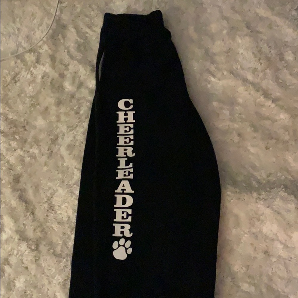 Cheerleader sweatpants!